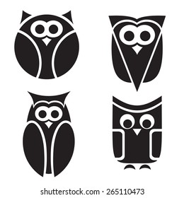 Stylized owls on white background. Logo design for the company.