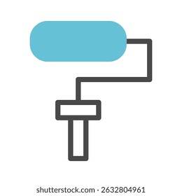 Stylized Paint Roller Icon with Modern Color Palette for Design Purposes
