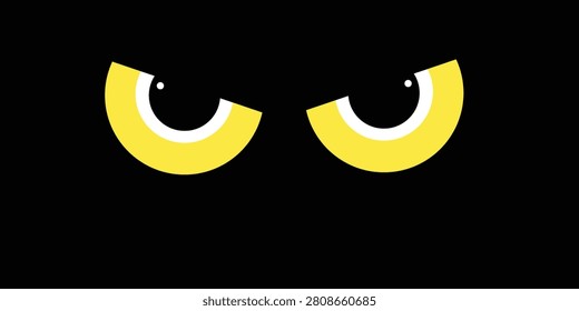 Stylized pair of yellow glowing eyes with piercing gaze