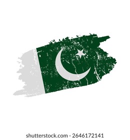 stilisierte pakistanische Flagge mit Grunge-Effekt - vintage pakistanische Flagge - Vektorgrafik