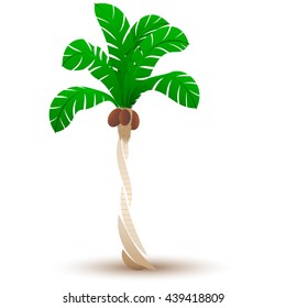 Stylized Palm Tree Isolated on White