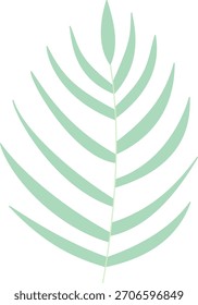 Hoja tropical estilizada en forma de palmera con segmentos puntiagudos de Ilustración vectorial.