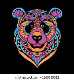 Stylized panda  in ethnic vector