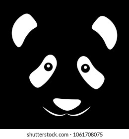 Stylized panda image, isolated on a black background.