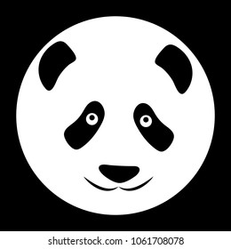 Stylized panda image, isolated on a black background.