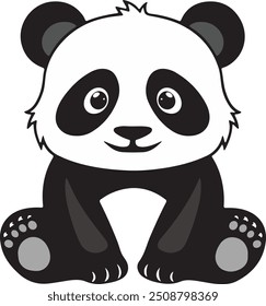 Stylized Panda Silhouette in Unique Vector Art Design, teddy icons