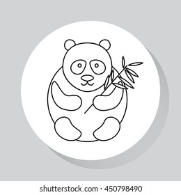The stylized panda web line icon.