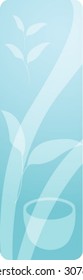 Stylized panel design illustration of green tea