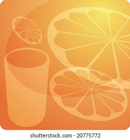 Ilustración de diseño de paneles estilizados del jugo de naranja