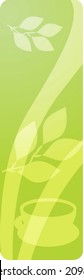 Stylized panel design illustration of tea beverage