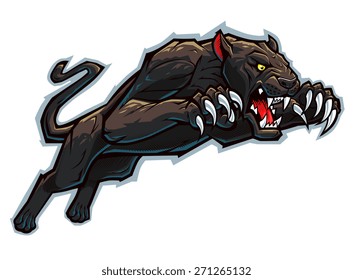 Stylized panther on the white background.