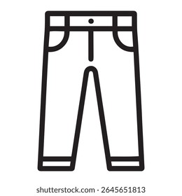 Stylized Pants Icon Representing Apparel Fashion and Clothing Item Minimalist Design Useful for UI UX and Graphic Design.