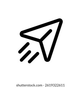 Stylized paper airplane icon symbolizing communication and swift delivery in digital applications.
