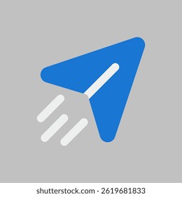 Stylized paper airplane icon symbolizing communication and swift delivery in digital applications.