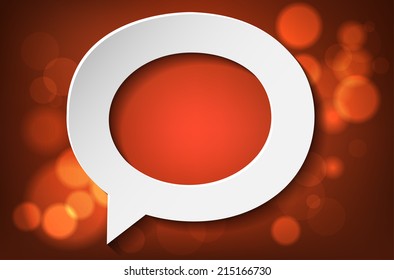 Stylized paper bubble on shiny red background - place for your message. Vector illustration.