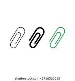 Ilustraciones de clips de papel estilizadas en tres estilos
Tres gráficos de clip dispuestos uno al lado del otro en negro y verde. Cada uno cuenta con un peso y contorno de trazo único.
