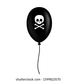 Stylized party pirate balloon. Isolated on white background.