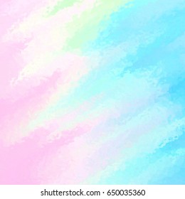 Stylized pastel colorful hand drawn splatter stroke vector card for print, text design. Watercolor blue pink green color wet brush paint paper texture square background for wallpaper, card, poster