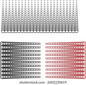 Stylized Pattern of Circular Shapes in Black and Red