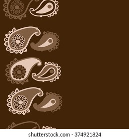 Stylized pattern, doodles, ellipses,objects,ellipses, waves, seamless, vertical,oriental, copy space. Hand drawn.