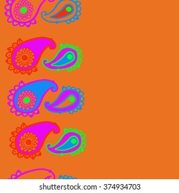 Stylized pattern, doodles, ellipses,objects,ellipses, waves, seamless, vertical,oriental, copy space. Hand drawn.