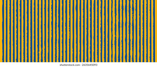 Stylized pattern featuring alternating blue and yellow jagged stripes. Perfect for backgrounds, branding, digital artwork and creative projects. Vector illustration