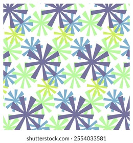 stylized pattern in green and blue tones on a white background