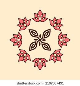 stylized pattern. lotus wreath in ethnic style