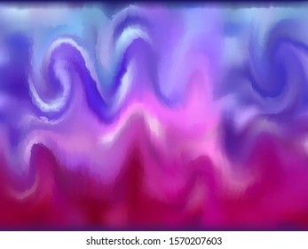 Stylized pattern of mixing red and blue smoke in the atmosphere. Abstract spiral swirling diffuse pattern
