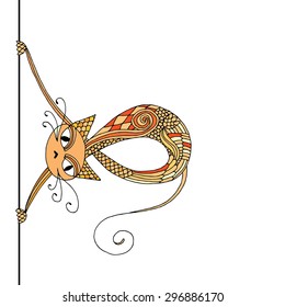 Stylized patterned illustration of cat