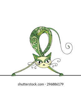 Stylized patterned illustration of cat