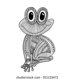 Stylized patterned illustration of frog