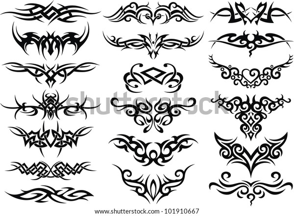 Stylized Patterns Form Tattoo Stock Vector (Royalty Free) 101910667