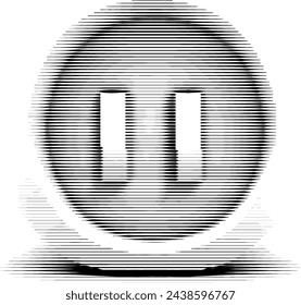 Stylized pause symbol with a circular background and stripes.