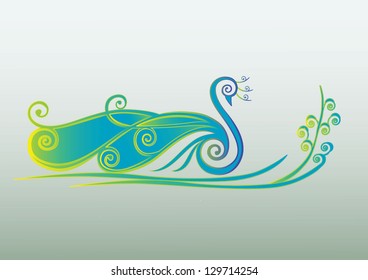 Stylized peacock
