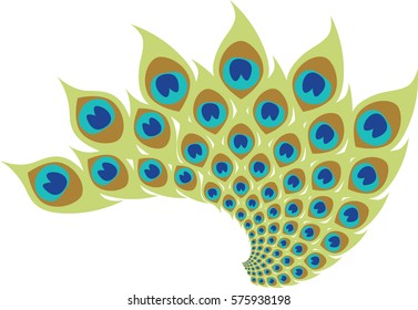 Stylized Peacock Feathers Vector Feather Design Stock Vector (Royalty ...