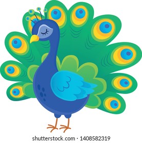 Stylized peacock topic image 1 - eps10 vector illustration.