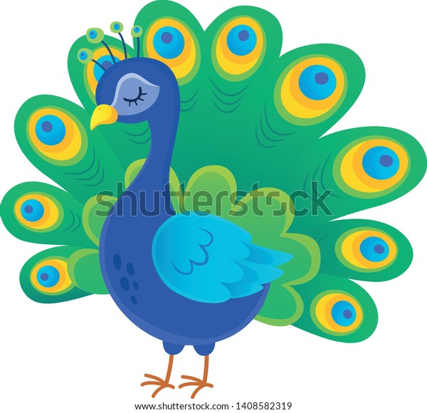 Stylized Peacock Topic Image 1 Eps10 Stock Vector (Royalty Free) 1408582319