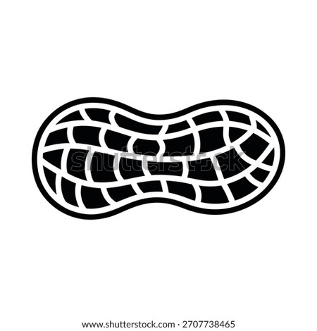 Stylized peanut outline with grid pattern inside