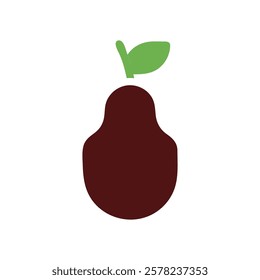 Stylized pear graphic simple minimalist fruit icon