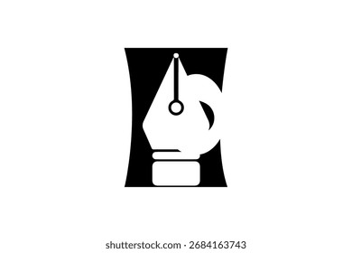 Icono estilizado de la herramienta de la pluma: Símbolo elegante del Vector para el diseño digital, los App del dibujo, y las interfaces creativas