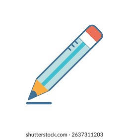 Stylized pencil writing on a White Background graphic illustration