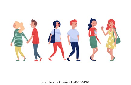 Stylized People Figures in Different Poses Vector Illustrations