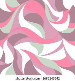 Stylized petals pattern with abstract curved lines. Seamless vector pink texture can be used for web page backgrounds, wallpapers, printing on fabric
