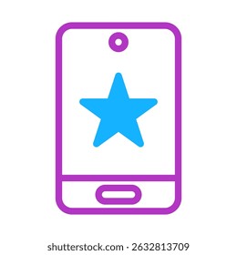 Stylized phone icon featuring a vibrant star, showcasing mobile engagement