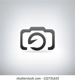 stylized photo camera. Company logo design.