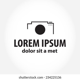 stylized photo camera on a white background. Company logo design.