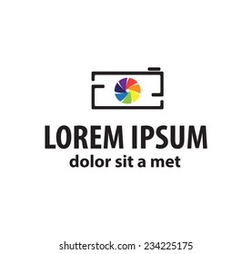 stylized photo camera on a white background. Company logo design.