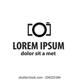 stylized photo camera on a white background. Company logo design.