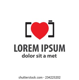stylized photo camera on a white background. Company logo design.